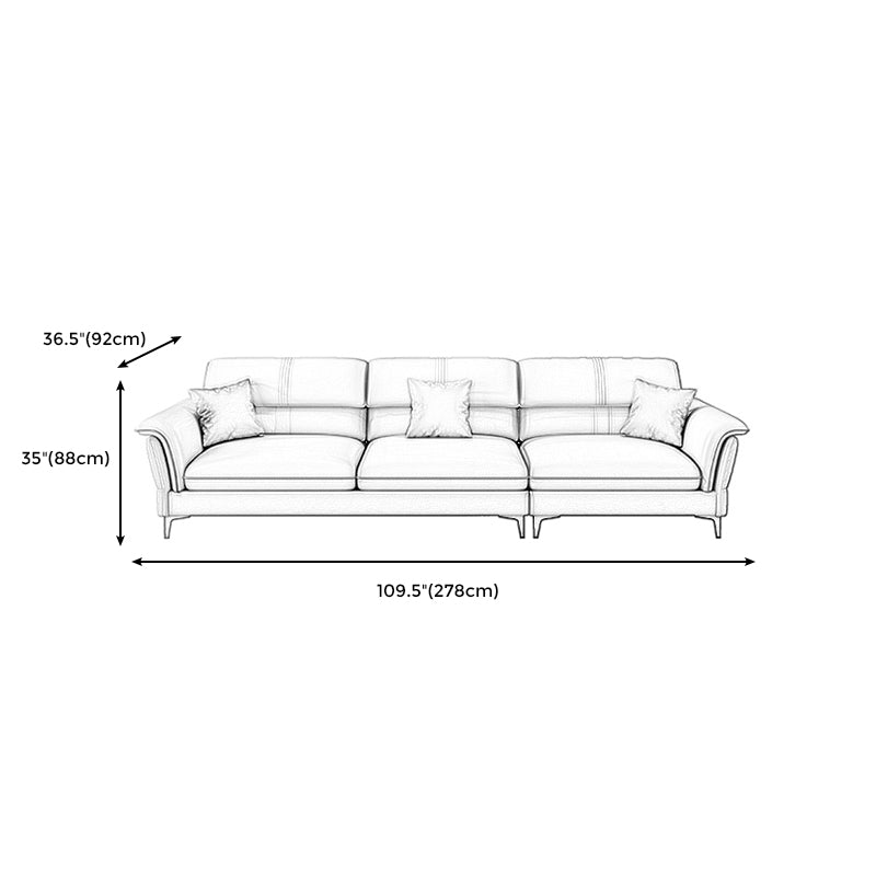 Contemporary Pillow Top Arm Sectional Sofa 34.65"H Cushion Back Sofa Clearhalo 'furn' 'furn_sectionals' 'Furniture' 'furniture_sectionals' 'Living Room Furniture' 'Sectionals' 4946511