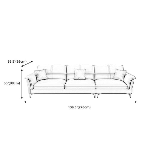 Contemporary Pillow Top Arm Sectional Sofa 34.65"H Cushion Back Sofa Clearhalo 'furn' 'furn_sectionals' 'Furniture' 'furniture_sectionals' 'Living Room Furniture' 'Sectionals' 4946511