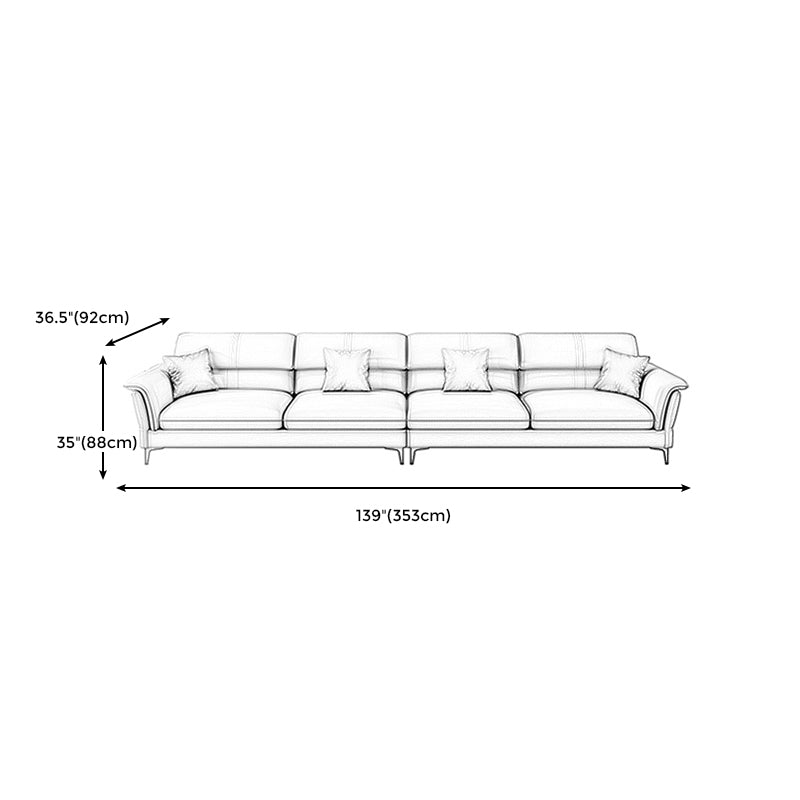 Contemporary Pillow Top Arm Sectional Sofa 34.65"H Cushion Back Sofa Clearhalo 'furn' 'furn_sectionals' 'Furniture' 'furniture_sectionals' 'Living Room Furniture' 'Sectionals' 4946512