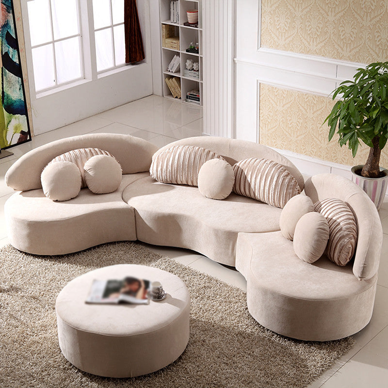 145.67"L x 35.43"W x 31.5"H Fabric Armless Sofa Adjustable Tight Back Sectionals Off-White Clearhalo 'furn' 'furn_sectionals' 'Furniture' 'furniture_sectionals' 'Living Room Furniture' 'Sectionals' 4946529
