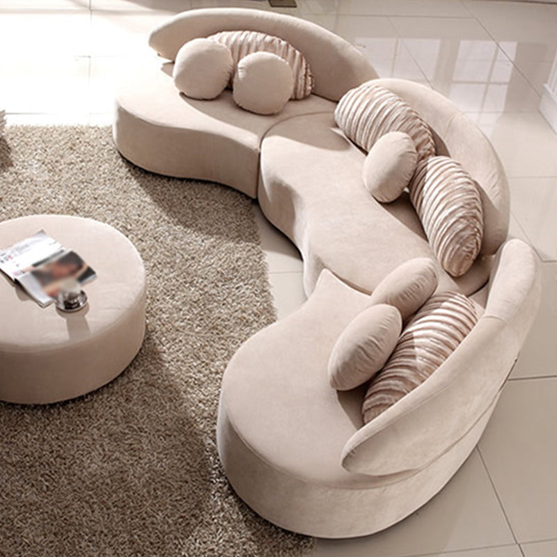 145.67"L x 35.43"W x 31.5"H Fabric Armless Sofa Adjustable Tight Back Sectionals Clearhalo 'furn' 'furn_sectionals' 'Furniture' 'furniture_sectionals' 'Living Room Furniture' 'Sectionals' 4946535