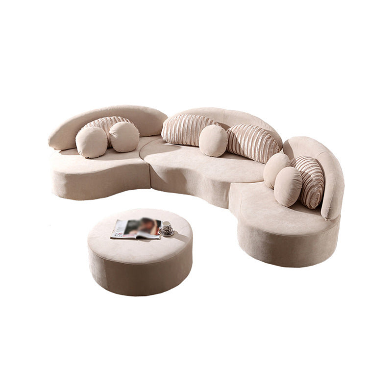 145.67"L x 35.43"W x 31.5"H Fabric Armless Sofa Adjustable Tight Back Sectionals Clearhalo 'furn' 'furn_sectionals' 'Furniture' 'furniture_sectionals' 'Living Room Furniture' 'Sectionals' 4946538