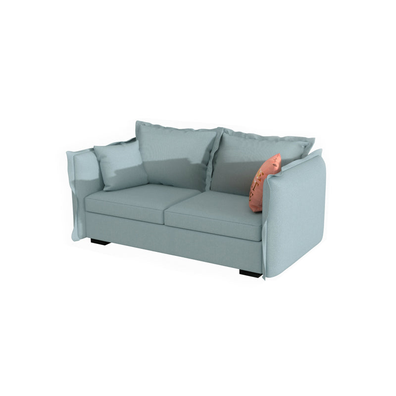Scandinavian Blue Removable Cushions Sofa Straight Arm Sectionals with Slipcover 67"L x 35"W x 27"H Clearhalo 'furn' 'furn_sectionals' 'Furniture' 'furniture_sectionals' 'Living Room Furniture' 'Sectionals' 4946547