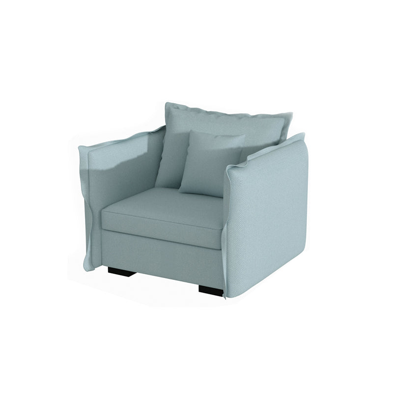 Scandinavian Blue Removable Cushions Sofa Straight Arm Sectionals with Slipcover 41"L x 35"W x 27"H Clearhalo 'furn' 'furn_sectionals' 'Furniture' 'furniture_sectionals' 'Living Room Furniture' 'Sectionals' 4946553