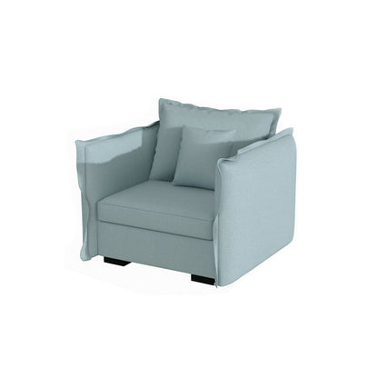 Scandinavian Blue Removable Cushions Sofa Straight Arm Sectionals with Slipcover 41"L x 35"W x 27"H Clearhalo 'furn' 'furn_sectionals' 'Furniture' 'furniture_sectionals' 'Living Room Furniture' 'Sectionals' 4946553