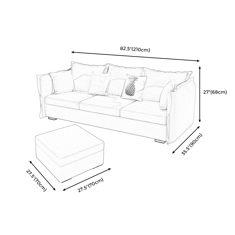 Scandinavian Blue Removable Cushions Sofa Straight Arm Sectionals with Slipcover Clearhalo 'furn' 'furn_sectionals' 'Furniture' 'furniture_sectionals' 'Living Room Furniture' 'Sectionals' 4946557