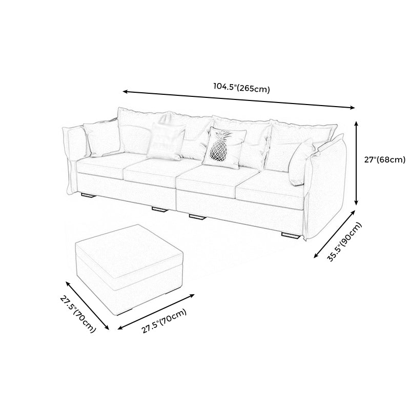 Scandinavian Blue Removable Cushions Sofa Straight Arm Sectionals with Slipcover Clearhalo 'furn' 'furn_sectionals' 'Furniture' 'furniture_sectionals' 'Living Room Furniture' 'Sectionals' 4946559
