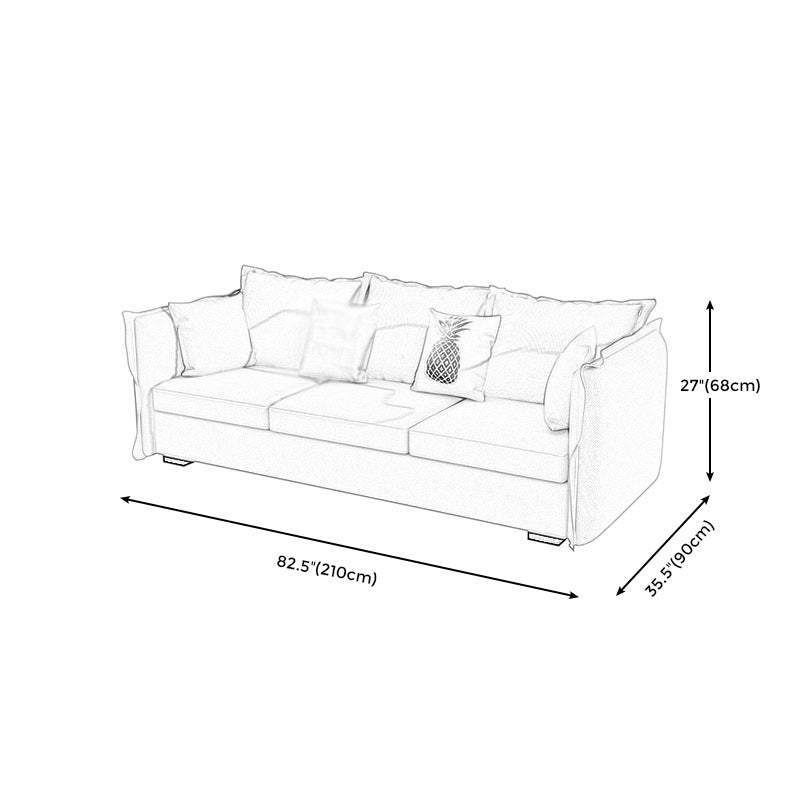 Scandinavian Blue Removable Cushions Sofa Straight Arm Sectionals with Slipcover Clearhalo 'furn' 'furn_sectionals' 'Furniture' 'furniture_sectionals' 'Living Room Furniture' 'Sectionals' 4946564