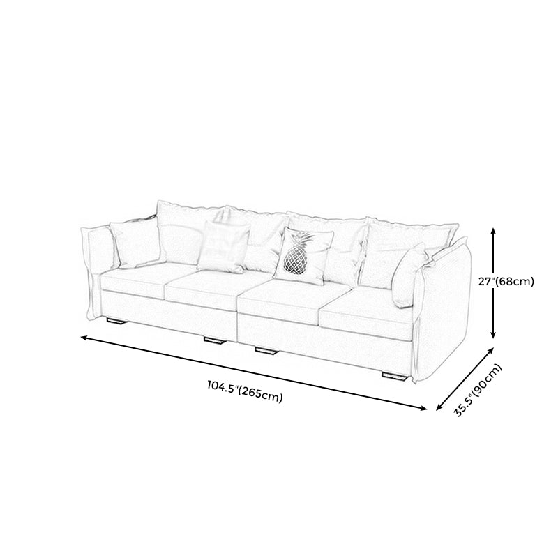 Scandinavian Blue Removable Cushions Sofa Straight Arm Sectionals with Slipcover Clearhalo 'furn' 'furn_sectionals' 'Furniture' 'furniture_sectionals' 'Living Room Furniture' 'Sectionals' 4946566