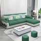 82.68"L √ó 57.09"W √ó33.46"H Pillow Top Arm Sectional Slipcovered Sofa with Storage Army Green Clearhalo 'furn' 'furn_sectionals' 'Furniture' 'furniture_sectionals' 'Living Room Furniture' 'Sectionals' 4946577