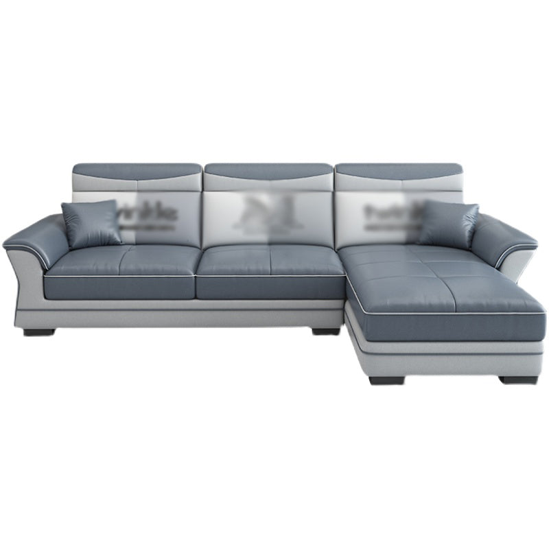82.68"L √ó 57.09"W √ó33.46"H Pillow Top Arm Sectional Slipcovered Sofa with Storage Clearhalo 'furn' 'furn_sectionals' 'Furniture' 'furniture_sectionals' 'Living Room Furniture' 'Sectionals' 4946579