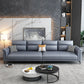 Dark Gray Faux Leather Sofa Stain-Resistant Pillow Top Arm Sectional 110"L x 33.5"W x 35"H Sponge Clearhalo 'furn' 'furn_sectionals' 'Furniture' 'furniture_sectionals' 'Living Room Furniture' 'Sectionals' 4946601