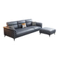 Dark Gray Faux Leather Sofa Stain-Resistant Pillow Top Arm Sectional 87"L x 59"W x 35"H Clearhalo 'furn' 'furn_sectionals' 'Furniture' 'furniture_sectionals' 'Living Room Furniture' 'Sectionals' 4946602