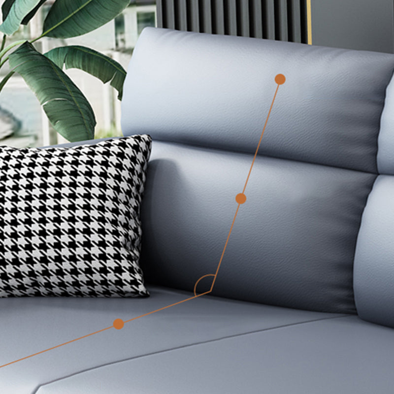 Dark Gray Faux Leather Sofa Stain-Resistant Pillow Top Arm Sectional Clearhalo 'furn' 'furn_sectionals' 'Furniture' 'furniture_sectionals' 'Living Room Furniture' 'Sectionals' 4946609