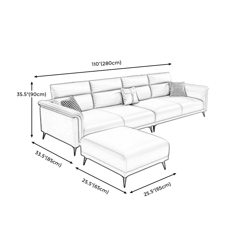 Dark Gray Faux Leather Sofa Stain-Resistant Pillow Top Arm Sectional Clearhalo 'furn' 'furn_sectionals' 'Furniture' 'furniture_sectionals' 'Living Room Furniture' 'Sectionals' 4946612