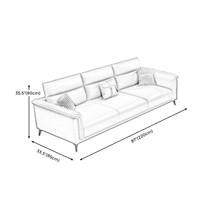 Dark Gray Faux Leather Sofa Stain-Resistant Pillow Top Arm Sectional Clearhalo 'furn' 'furn_sectionals' 'Furniture' 'furniture_sectionals' 'Living Room Furniture' 'Sectionals' 4946615