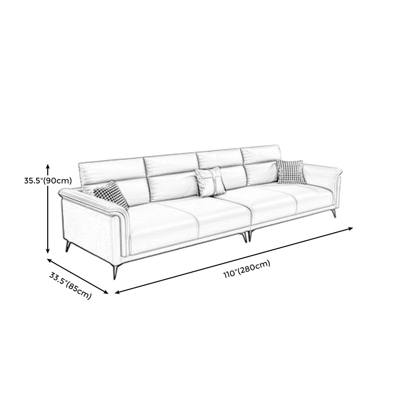 Dark Gray Faux Leather Sofa Stain-Resistant Pillow Top Arm Sectional Clearhalo 'furn' 'furn_sectionals' 'Furniture' 'furniture_sectionals' 'Living Room Furniture' 'Sectionals' 4946616