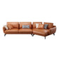 Mid-Century Modern Square Arm Sectional Sofa 34.65"H Cushion Back Sofa, Orange 129"L x 43"W x 35"H Nappa Clearhalo 'furn' 'furn_sectionals' 'Furniture' 'furniture_sectionals' 'Living Room Furniture' 'Sectionals' 4946622