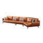 Mid-Century Modern Square Arm Sectional Sofa 34.65"H Cushion Back Sofa, Orange Clearhalo 'furn' 'furn_sectionals' 'Furniture' 'furniture_sectionals' 'Living Room Furniture' 'Sectionals' 4946625