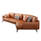 Mid-Century Modern Square Arm Sectional Sofa 34.65"H Cushion Back Sofa, Orange Clearhalo 'furn' 'furn_sectionals' 'Furniture' 'furniture_sectionals' 'Living Room Furniture' 'Sectionals' 4946626