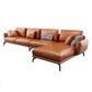 Mid-Century Modern Square Arm Sectional Sofa 34.65"H Cushion Back Sofa, Orange Clearhalo 'furn' 'furn_sectionals' 'Furniture' 'furniture_sectionals' 'Living Room Furniture' 'Sectionals' 4946627