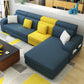 126"L √ó 71"W √ó35.5"H Linen Blend Square Arm Sofa Slipcovered Sectionals with Storage Yellow Blue Clearhalo 'furn' 'furn_sectionals' 'Furniture' 'furniture_sectionals' 'Living Room Furniture' 'Sectionals' 4946638