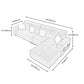 126"L √ó 71"W √ó35.5"H Linen Blend Square Arm Sofa Slipcovered Sectionals with Storage Clearhalo 'furn' 'furn_sectionals' 'Furniture' 'furniture_sectionals' 'Living Room Furniture' 'Sectionals' 4946647