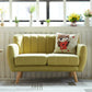 Modern Cotton Blend Loveseat Sewn Pillow Back Square Arm Settee Green Clearhalo 'furn' 'furn_sofas' 'Furniture' 'furniture_sofas' 'Living Room Furniture' 'Sofa' 'sofas' 4946649