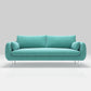 Scandinavian Square Arm Settee Velvet Cushion Back Sofa with Metal Legs Aqua Clearhalo 'furn' 'furn_sofas' 'Furniture' 'furniture_sofas' 'Living Room Furniture' 'Sofa' 'sofas' 4946678