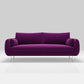 Scandinavian Square Arm Settee Velvet Cushion Back Sofa with Metal Legs Purple Clearhalo 'furn' 'furn_sofas' 'Furniture' 'furniture_sofas' 'Living Room Furniture' 'Sofa' 'sofas' 4946679