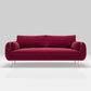 Scandinavian Square Arm Settee Velvet Cushion Back Sofa with Metal Legs Red Clearhalo 'furn' 'furn_sofas' 'Furniture' 'furniture_sofas' 'Living Room Furniture' 'Sofa' 'sofas' 4946681