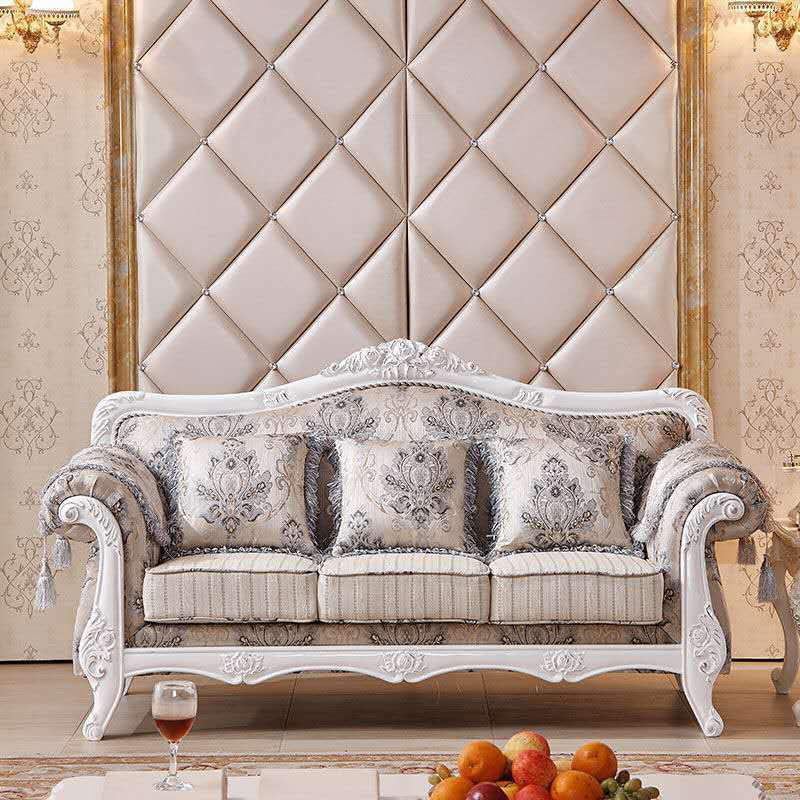 Traditional 3-seater Rolled Arm Sofa Velvet Tufted Back Couch for Living Room Beige Clearhalo 'furn' 'furn_sofas' 'Furniture' 'furniture_sofas' 'Living Room Furniture' 'Sofa' 'sofas' 4946692