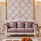 Traditional 3-seater Rolled Arm Sofa Velvet Tufted Back Couch for Living Room Pink Clearhalo 'furn' 'furn_sofas' 'Furniture' 'furniture_sofas' 'Living Room Furniture' 'Sofa' 'sofas' 4946693