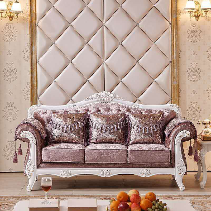 Traditional 3-seater Rolled Arm Sofa Velvet Tufted Back Couch for Living Room Pink Clearhalo 'furn' 'furn_sofas' 'Furniture' 'furniture_sofas' 'Living Room Furniture' 'Sofa' 'sofas' 4946693