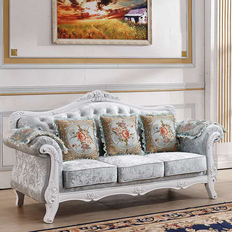 Traditional 3-seater Rolled Arm Sofa Velvet Tufted Back Couch for Living Room Light Gray Clearhalo 'furn' 'furn_sofas' 'Furniture' 'furniture_sofas' 'Living Room Furniture' 'Sofa' 'sofas' 4946694