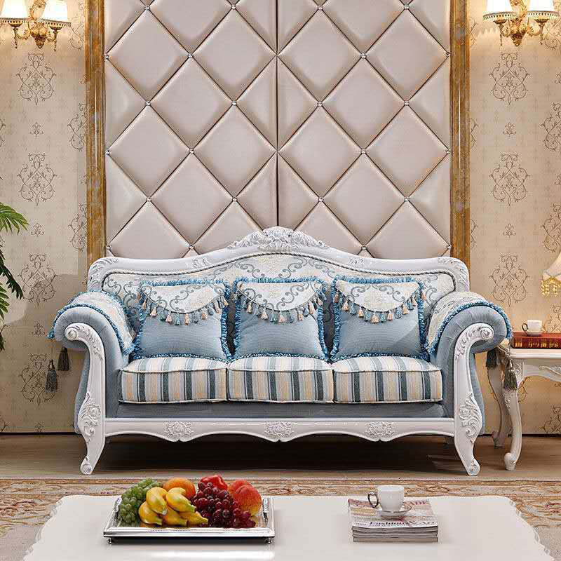 Traditional 3-seater Rolled Arm Sofa Velvet Tufted Back Couch for Living Room Light Blue Clearhalo 'furn' 'furn_sofas' 'Furniture' 'furniture_sofas' 'Living Room Furniture' 'Sofa' 'sofas' 4946695