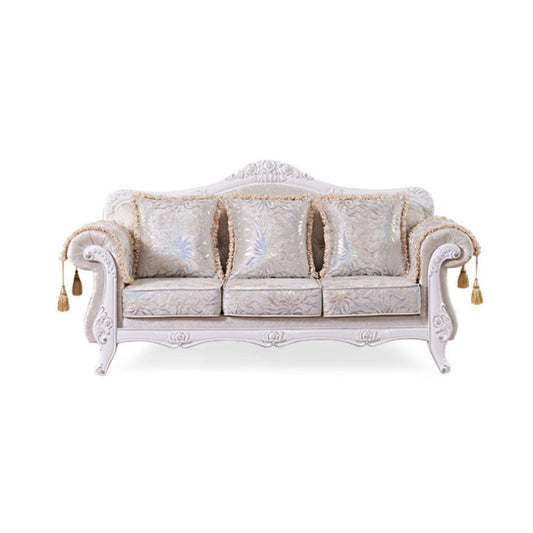 Traditional 3-seater Rolled Arm Sofa Velvet Tufted Back Couch for Living Room Clearhalo 'furn' 'furn_sofas' 'Furniture' 'furniture_sofas' 'Living Room Furniture' 'Sofa' 'sofas' 4946702