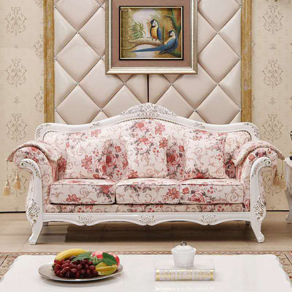 Traditional 3-seater Rolled Arm Sofa Velvet Tufted Back Couch for Living Room Light Pink Clearhalo 'furn' 'furn_sofas' 'Furniture' 'furniture_sofas' 'Living Room Furniture' 'Sofa' 'sofas' 4946707