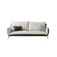 Ultra-Modern Beige Upholstered Sofa Pillow Back Couch with Brass Legs 71"L x 33.5"W x 31.5"H Grey Clearhalo 'furn' 'furn_sofas' 'Furniture' 'furniture_sofas' 'Living Room Furniture' 'Sofa' 'sofas' 4946722