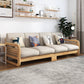 Rustic Wooden Frame Sofa Square Arm Couch with Pillow Back in Natural/Walunt Finish 104"L x 30"W x 33"H Natural Wood Clearhalo 'furn' 'furn_sofas' 'Furniture' 'furniture_sofas' 'Living Room Furniture' 'Sofa' 'sofas' 4946766