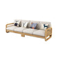 Rustic Wooden Frame Sofa Square Arm Couch with Pillow Back in Natural/Walunt Finish Clearhalo 'furn' 'furn_sofas' 'Furniture' 'furniture_sofas' 'Living Room Furniture' 'Sofa' 'sofas' 4946773