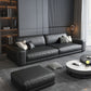 Stain-Resistant Faux Leather Sofa Square Arm Cushion Back Couch, Black Clearhalo 'furn' 'furn_sofas' 'Furniture' 'furniture_sofas' 'Living Room Furniture' 'Sofa' 'sofas' 4946785