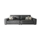 Stain-Resistant Faux Leather Sofa Square Arm Cushion Back Couch, Black 110"L x 39"W x 22"H Sponge Clearhalo 'furn' 'furn_sofas' 'Furniture' 'furniture_sofas' 'Living Room Furniture' 'Sofa' 'sofas' 4946790