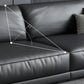 Stain-Resistant Faux Leather Sofa Square Arm Cushion Back Couch, Black Clearhalo 'furn' 'furn_sofas' 'Furniture' 'furniture_sofas' 'Living Room Furniture' 'Sofa' 'sofas' 4946793