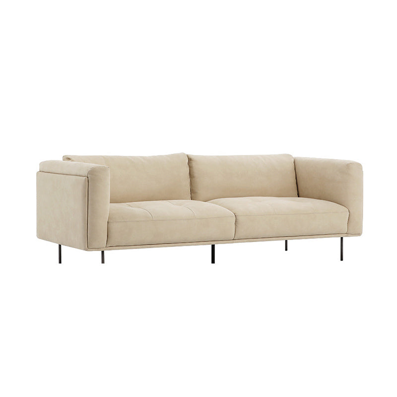 Contemporary Loose Back Standard Sofa Faux Leather Square Arm Settee Clearhalo 'furn' 'furn_sofas' 'Furniture' 'furniture_sofas' 'Living Room Furniture' 'Sofa' 'sofas' 4946804
