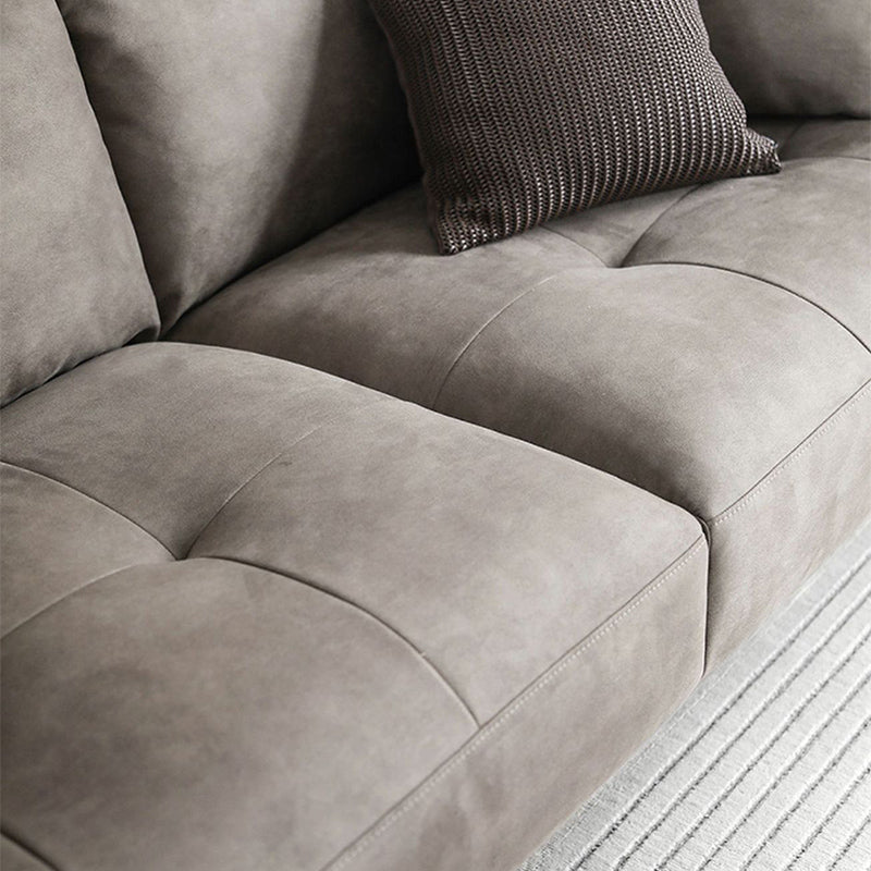 Contemporary Loose Back Standard Sofa Faux Leather Square Arm Settee Clearhalo 'furn' 'furn_sofas' 'Furniture' 'furniture_sofas' 'Living Room Furniture' 'Sofa' 'sofas' 4946809