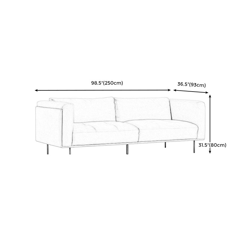 Contemporary Loose Back Standard Sofa Faux Leather Square Arm Settee Clearhalo 'furn' 'furn_sofas' 'Furniture' 'furniture_sofas' 'Living Room Furniture' 'Sofa' 'sofas' 4946812
