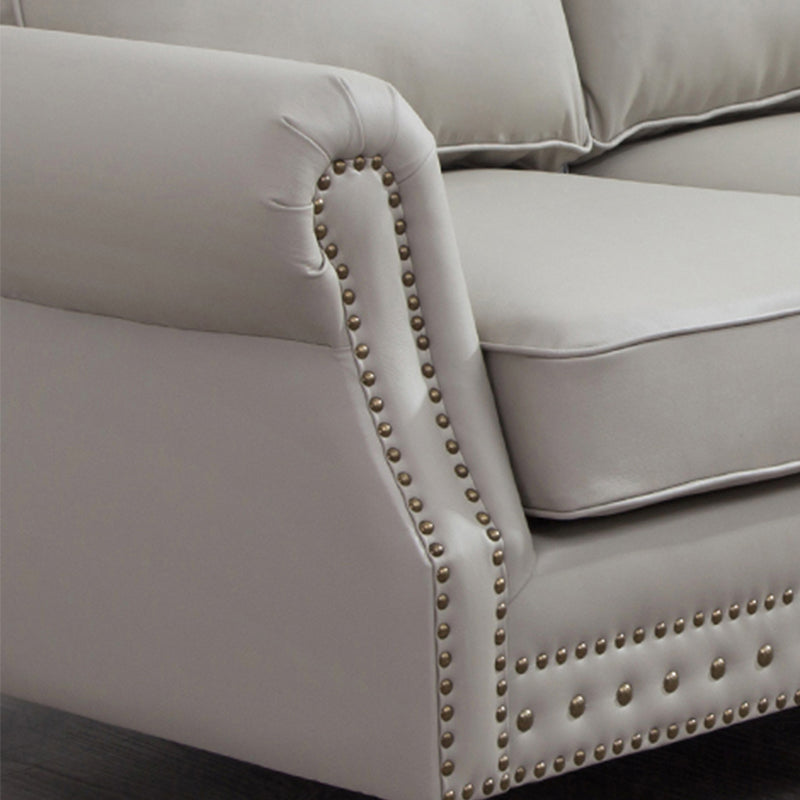 Traditional Rolled Arm Sofa with Nailhead Trim Cushion Back Couch for Three People Clearhalo 'furn' 'furn_sofas' 'Furniture' 'furniture_sofas' 'Living Room Furniture' 'Sofa' 'sofas' 4946821