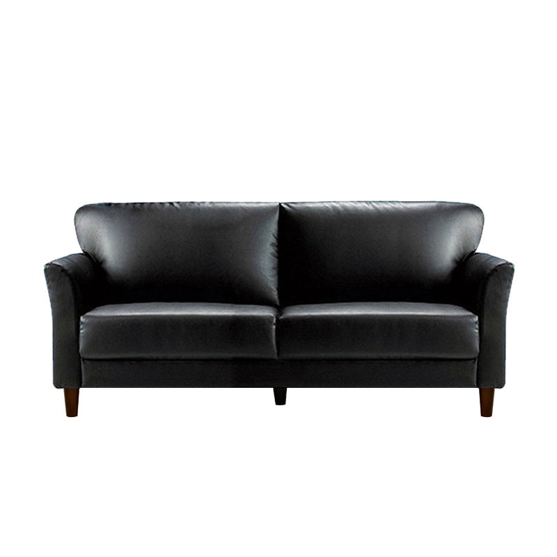 Contemporary Pillow Back Sofa 31"H Flared Arm Couch for Apartment 69"L x 30"W x 31"H Black Clearhalo 'furn' 'furn_sofas' 'Furniture' 'furniture_sofas' 'Living Room Furniture' 'Sofa' 'sofas' 4946825