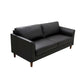 Contemporary Pillow Back Sofa 31"H Flared Arm Couch for Apartment 63"L x 29.5"W x 31"H Matte Black Clearhalo 'furn' 'furn_sofas' 'Furniture' 'furniture_sofas' 'Living Room Furniture' 'Sofa' 'sofas' 4946828